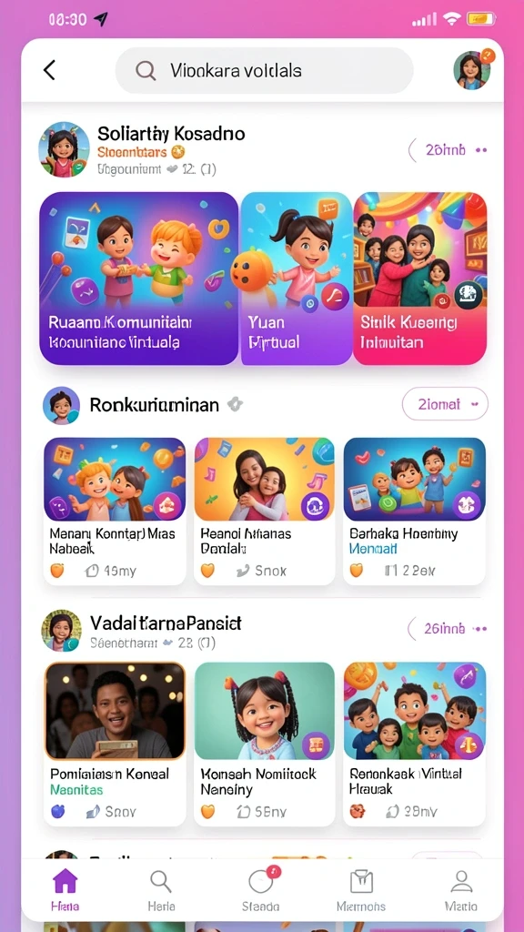 Pemandangan level yang spektakuler dan penuh warna.