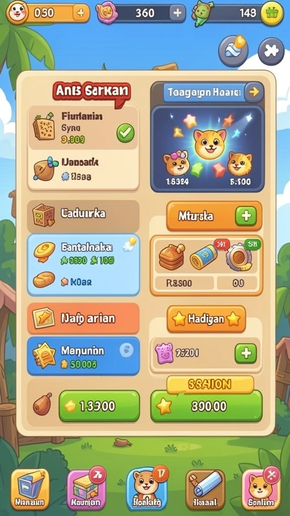 Grafik yang memukau dan interaktif dalam game.