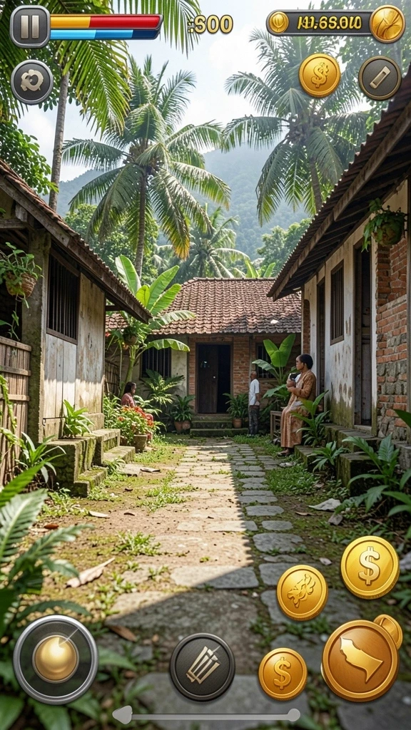 Screenshot menampilkan salah satu level dengan motif batik yang indah.