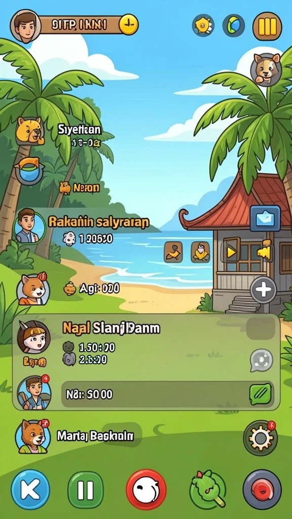 Screenshot menunjukkan interaksi dengan penduduk lokal yang ramah.