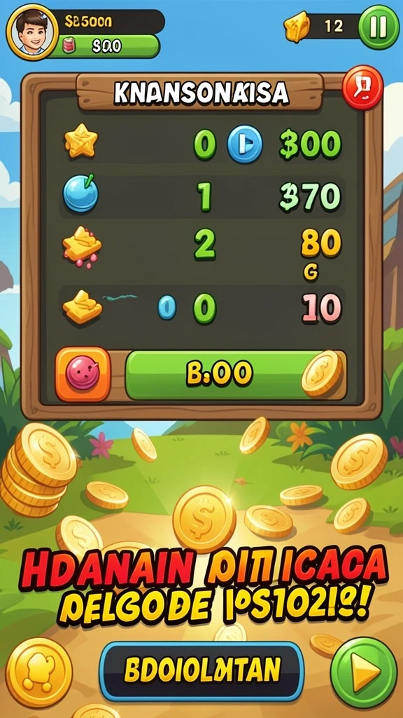 Tangkapan layar dari level pertama KATSU5 yang penuh warna.