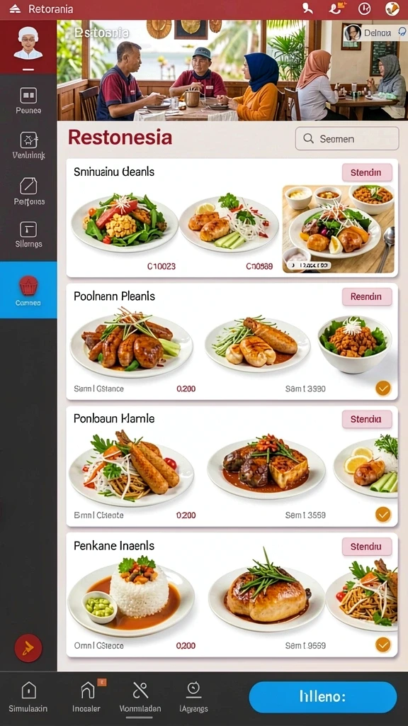 Menampilkan mode multiplayer dengan pemain lain yang berinteraksi.